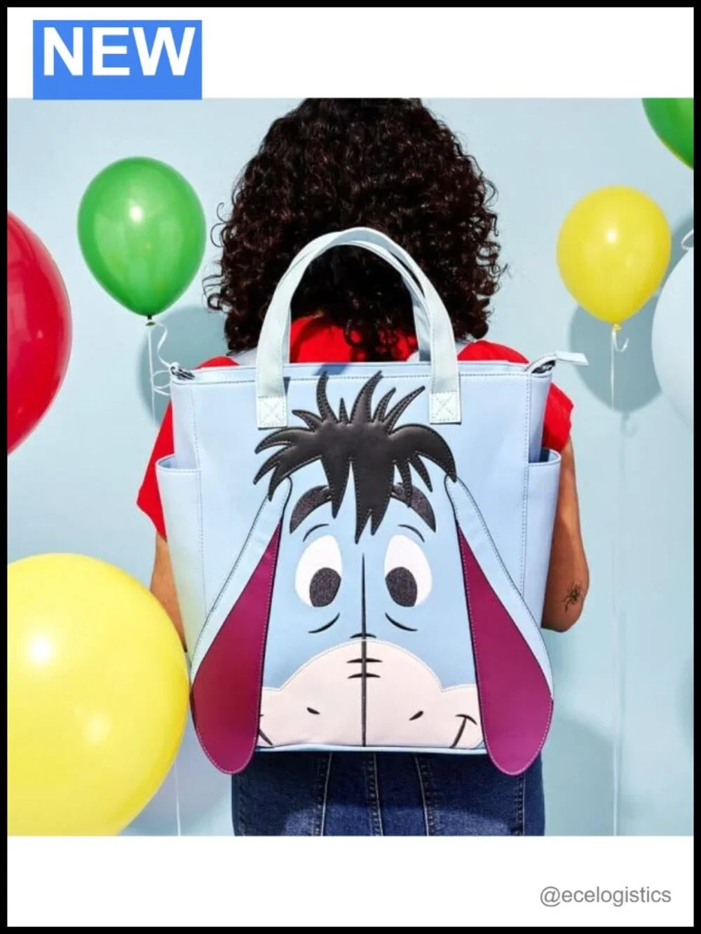 Disney Winnie The Pooh Eeyore Convertible Tote Crossbody Bag Faux Leather
